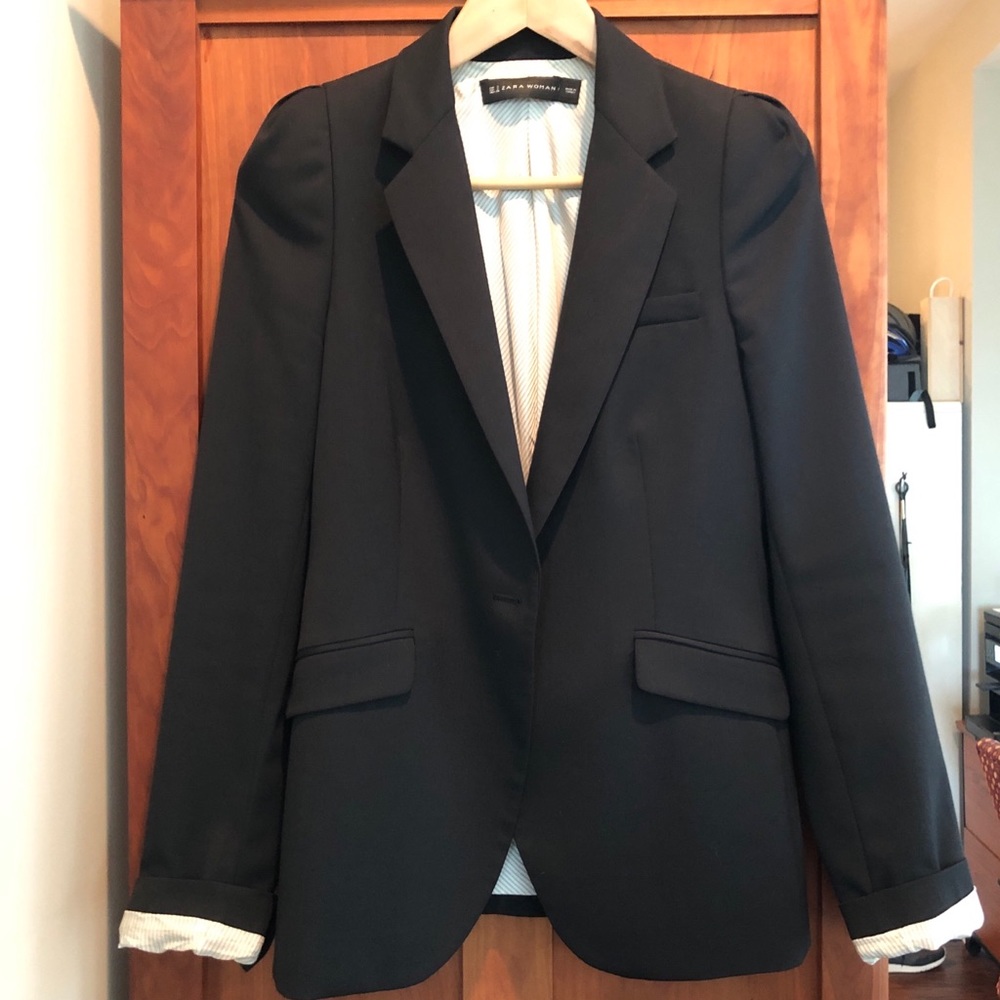 ZARA Blazer with gathered shoulders